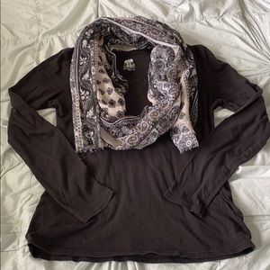 FREE when bundled Black Shirt and Scarf Outfit